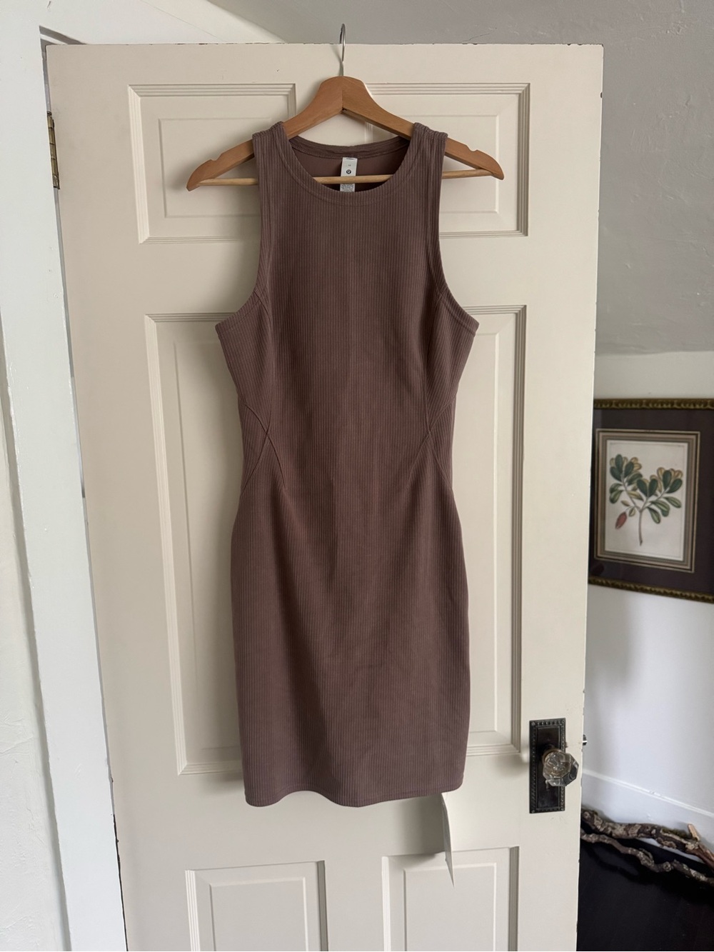 lululemon athletica Mauve Brown Ribbed Sleeveless Bodycon Dress